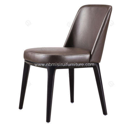 Italian minimalist leather Sophie single chairs